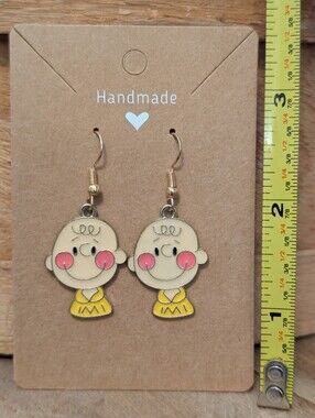 Peanuts Charlie Brown Snoopy Enamel Metal Earrings NEW